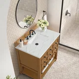 Malibu 36" Single Vanity, Amber Birch w/ 3 CM Ethereal Noctis Top