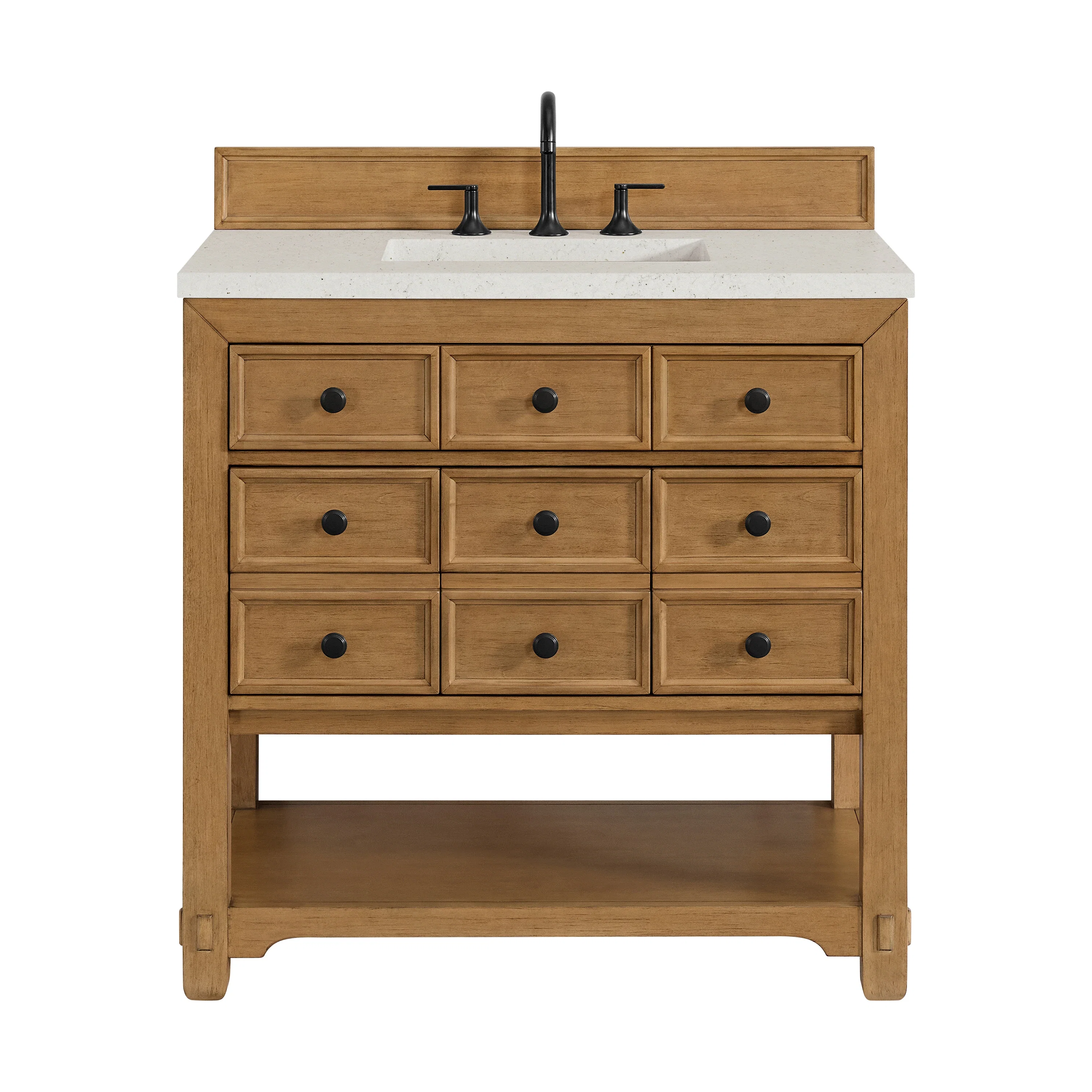 Malibu 36" Single Vanity, Amber Birch w/ 3 CM Lime Delight Top