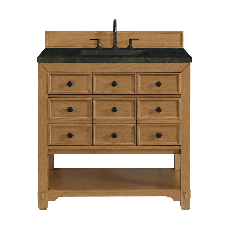 Malibu 36" Single Vanity, Amber Birch, w/ 3 CM Phantome Eclos Top