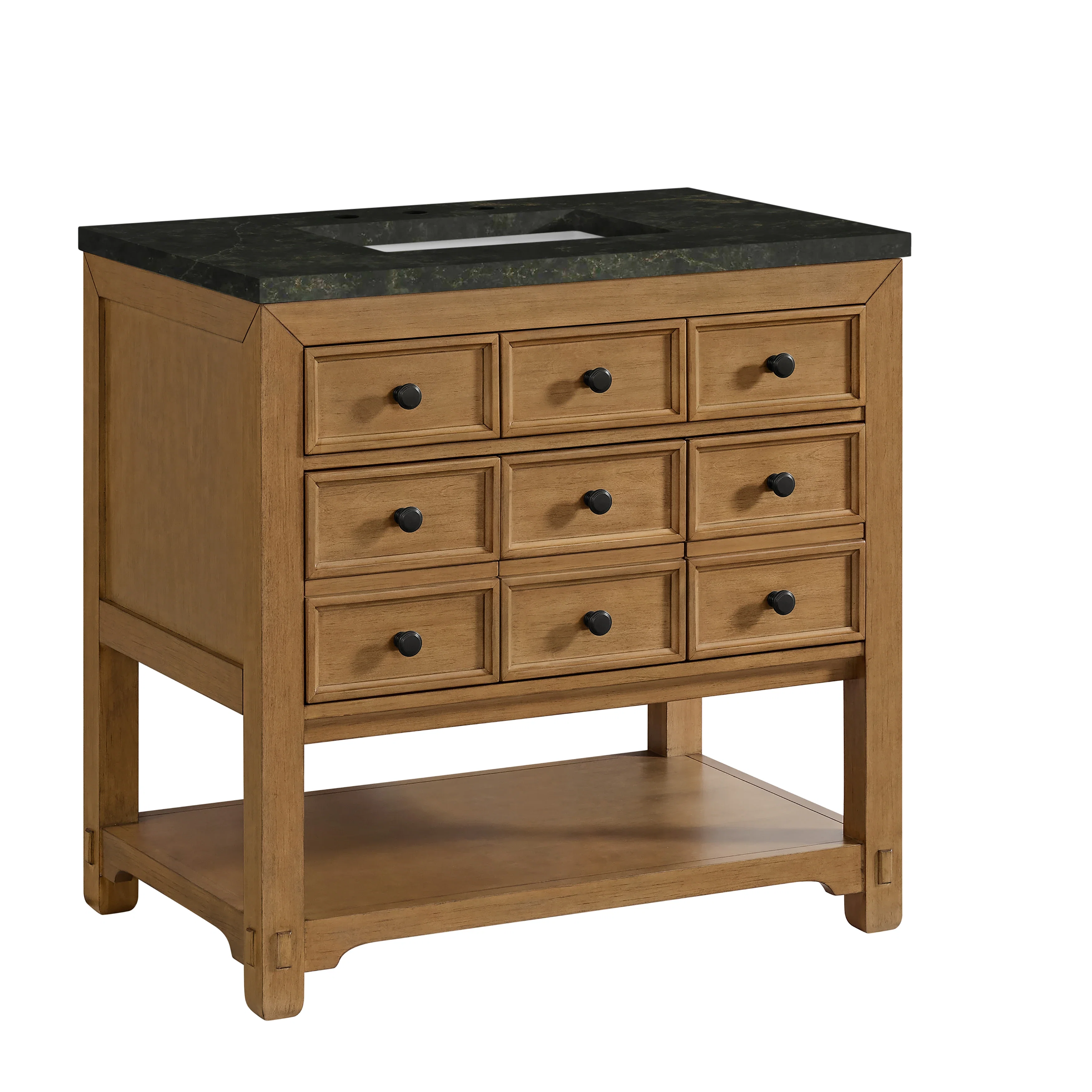 Malibu 36" Single Vanity, Amber Birch, w/ 3 CM Phantome Eclos Top