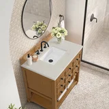 Malibu 36" Single Vanity, Amber Birch, w/ 3 CM Siberian Silestone Top