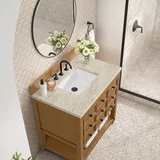 Malibu 36" Single Vanity, Amber Birch, w/ 3 CM Tajnar Eclos Top