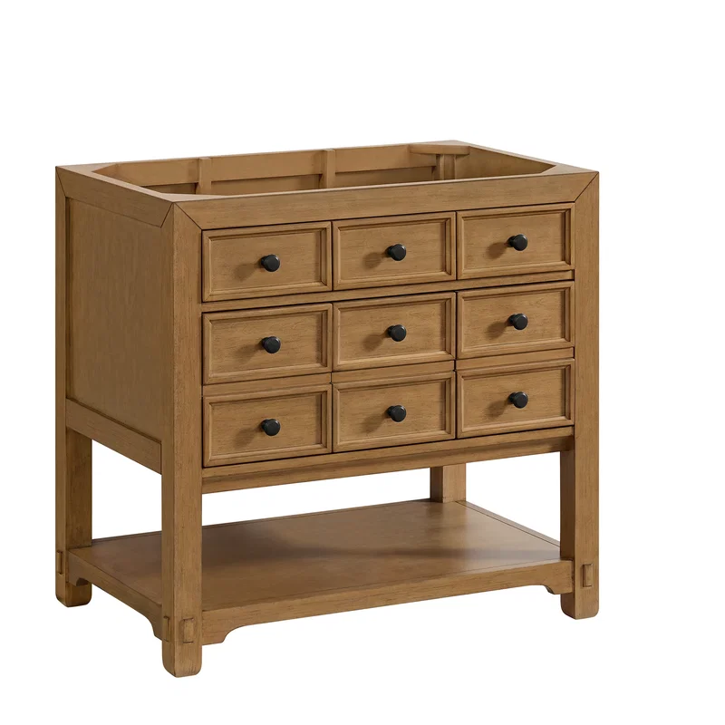 Malibu 36" Single Vanity Cabinet, Amber Birch