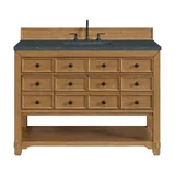 Malibu 48" Single Vanity, Amber Birch w/ 3 CM Charcoal Soapstone Silestone Top