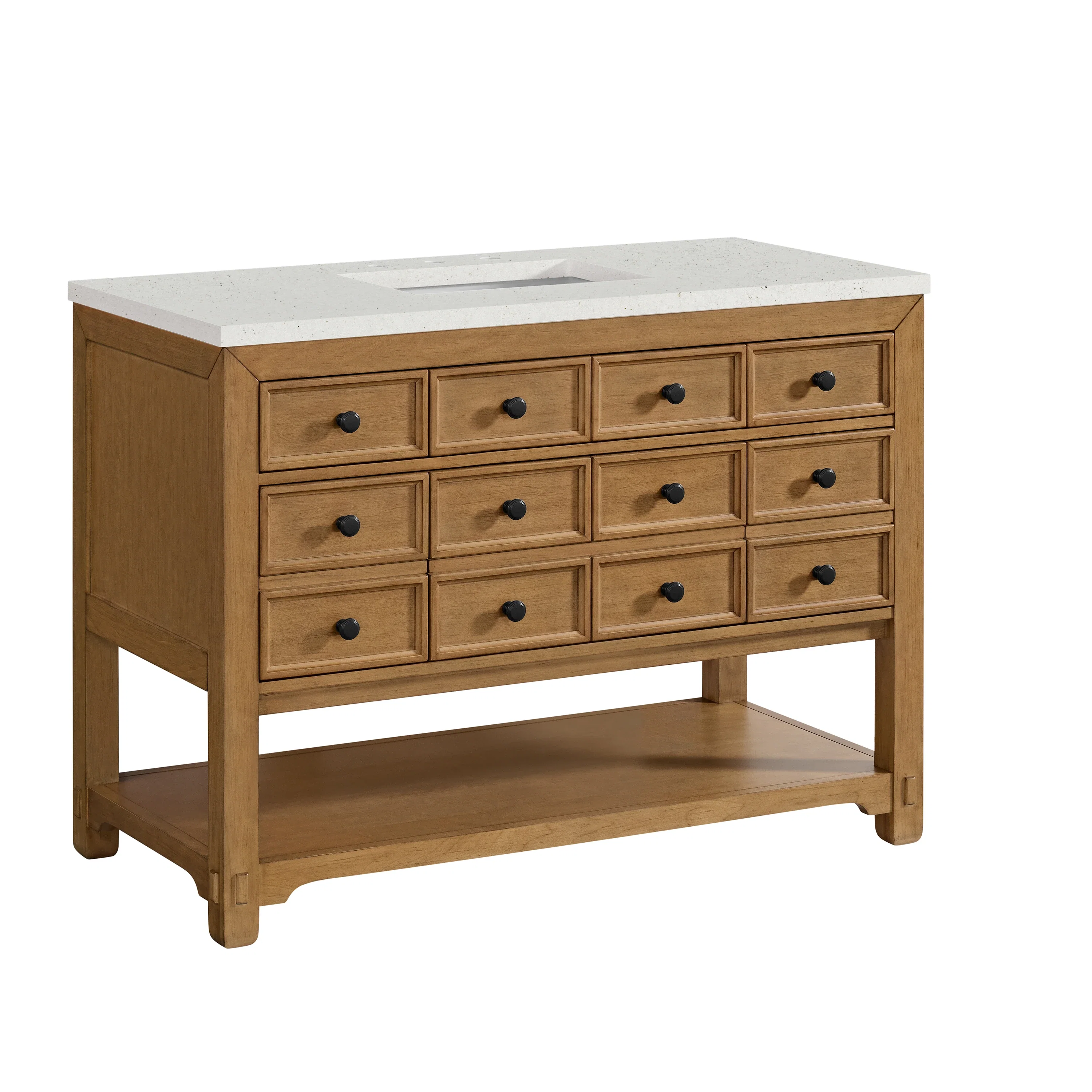 Malibu 48" Single Vanity, Amber Birch w/ 3 CM Lime Delight Silestone Top