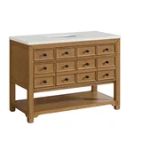 Malibu 48" Single Vanity, Amber Birch w/ 3 CM Lime Delight Silestone Top