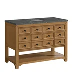 Malibu 48" Single Vanity, Amber Birch w/ 3 CM Parisien Bleu Silestone Top