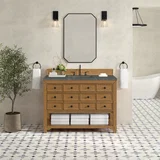 Malibu 48" Single Vanity, Amber Birch w/ 3 CM Parisien Bleu Silestone Top