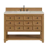 Malibu 48" Single Vanity, Amber Birch, w/ 3 CM Siberian Silestone Top