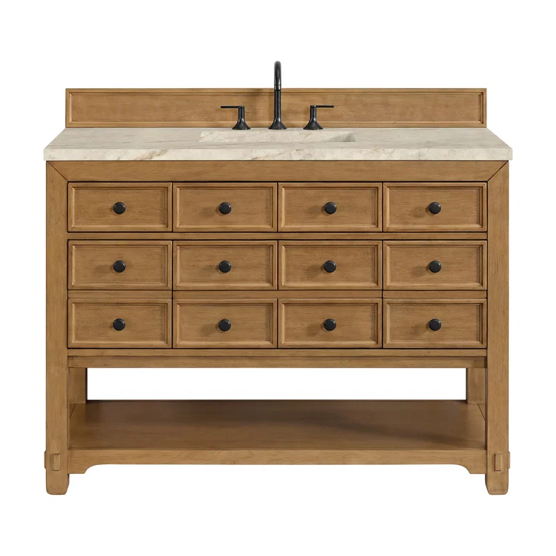 Malibu 48" Single Vanity, Amber Birch, w/ 3 CM Tajnar Eclos Top