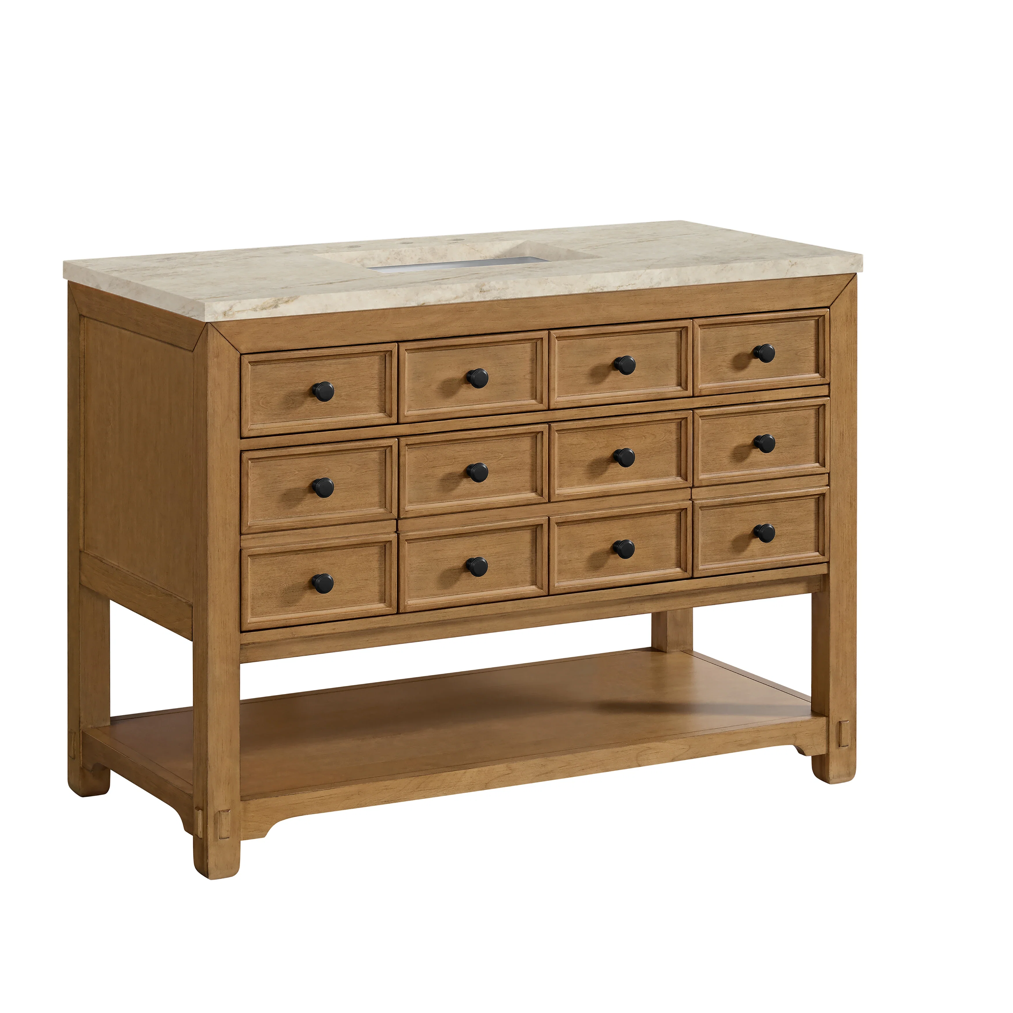Malibu 48" Single Vanity, Amber Birch, w/ 3 CM Tajnar Eclos Top