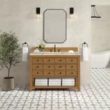 Malibu 48" Single Vanity, Amber Birch, w/ 3 CM Tajnar Eclos Top