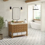 Malibu 48" Single Vanity, Amber Birch, w/ 3 CM Tajnar Eclos Top