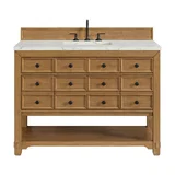 Malibu 48" Single Vanity, Amber Birch w/ 3 CM Victorian Silver Silestone Top