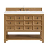 Malibu 48" Single Vanity, Amber Birch w/ 3 CM White Zeus Silestone Top