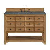 Malibu 48" Single Vanity, Amber Birch w/ 3 CM Parisien Bleu Silestone Top w/ FreePower Wireless Charger