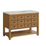 Malibu 48" Single Vanity, Amber Birch w/ 3 CM Victorian Silver Silestone Top w/ FreePower Wireless Charger