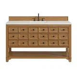 Malibu 60" Single Vanity, Amber Birch w/ 3 CM Lime Delight Top