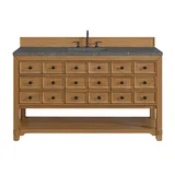 Malibu 60" Single Vanity, Amber Birch w/ 3 CM Parisien Bleu Top