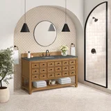 Malibu 60" Single Vanity, Amber Birch w/ 3 CM Parisien Bleu Top
