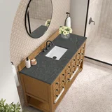 Malibu 60" Single Vanity, Amber Birch w/ 3 CM Parisien Bleu Top