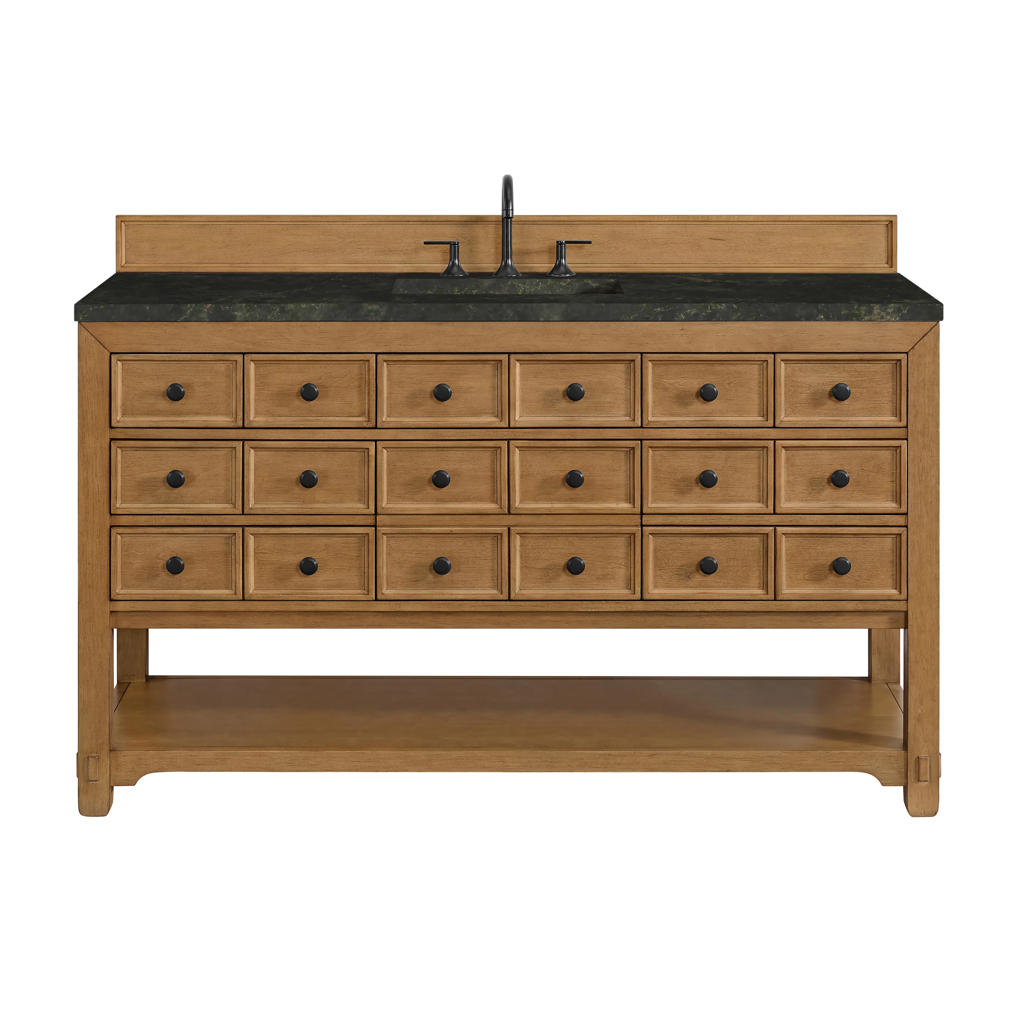 Malibu 60" Single Vanity, Amber Birch, w/ 3 CM Phantome Eclos Top