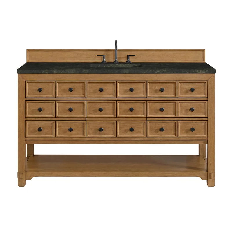 Malibu 60" Single Vanity, Amber Birch, w/ 3 CM Phantome Eclos Top