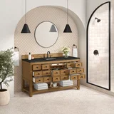 Malibu 60" Single Vanity, Amber Birch, w/ 3 CM Phantome Eclos Top
