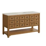 Malibu 60" Single Vanity, Amber Birch, w/ 3 CM Siberian Silestone Top