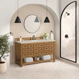 Malibu 60" Single Vanity, Amber Birch, w/ 3 CM Siberian Silestone Top