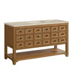 Malibu 60" Single Vanity, Amber Birch, w/ 3 CM Tajnar Eclos Top