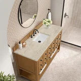 Malibu 60" Single Vanity, Amber Birch, w/ 3 CM Tajnar Eclos Top