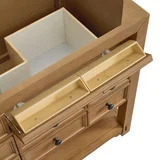Malibu 72" Double Vanity, Amber Birch w/ Single Hole 3 CM White Zeus Top & Backsplash