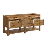 Malibu 72" Double Vanity, Amber Birch w/ Single Hole 3 CM White Zeus Top & Backsplash