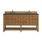 Malibu 72" Double Vanity, Amber Birch w/ 3 CM Charcoal Soapstone Top