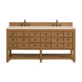 Malibu 72" Double Vanity, Amber Birch w/ 3 CM Eternal Marfil Top