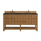 Malibu 72" Double Vanity, Amber Birch, w/ 3 CM Phantome Eclos Top