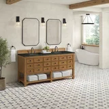 Malibu 72" Double Vanity, Amber Birch, w/ 3 CM Phantome Eclos Top