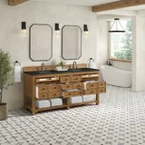 Malibu 72" Double Vanity, Amber Birch, w/ 3 CM Phantome Eclos Top