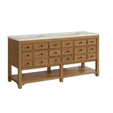 Malibu 72" Double Vanity, Amber Birch w/ 3 CM Victorian Silver Top