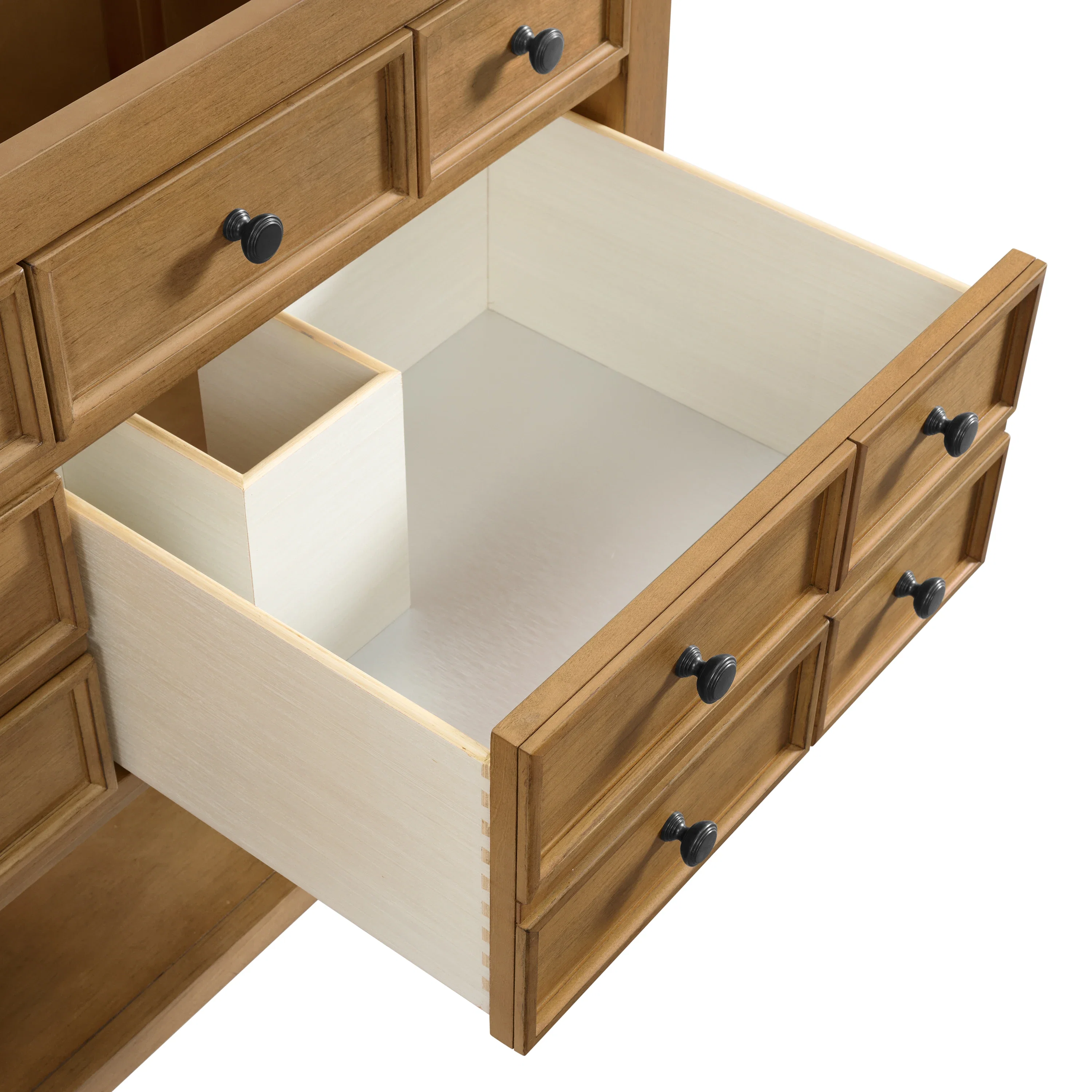 Malibu 72" Double Vanity, Amber Birch w/ 3 CM Parisien Bleu Top w/ FreePower Wireless Charger