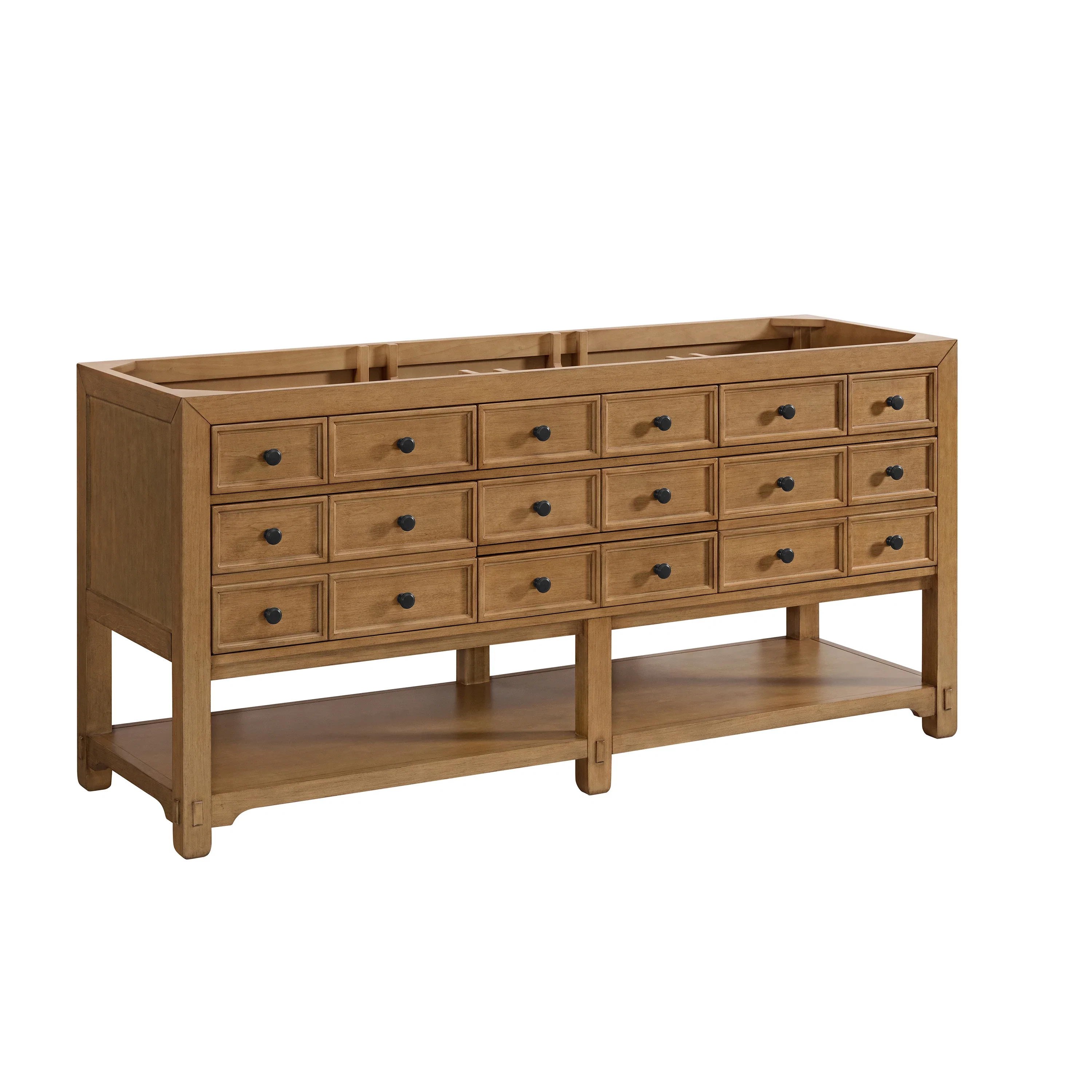 Malibu 72" Double Vanity Cabinet, Amber Birch