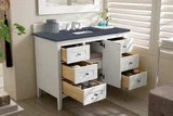 Palisades 48" Single Vanity, Bright White w/ 3 CM Charcoal Soapstone Silestone Top