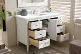 Palisades 48" Single Vanity, Bright White w/ 3 CM White Zeus Silestone Top
