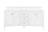 Palisades 72" Double Vanity Cabinet, Bright White