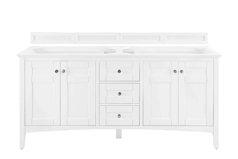 Palisades 72" Double Vanity Cabinet, Bright White