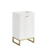 Chianti 20" Single Cabinet, Glossy White, Champagne Brass