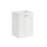 Chianti 20" Single Cabinet, Glossy White, Champagne Brass