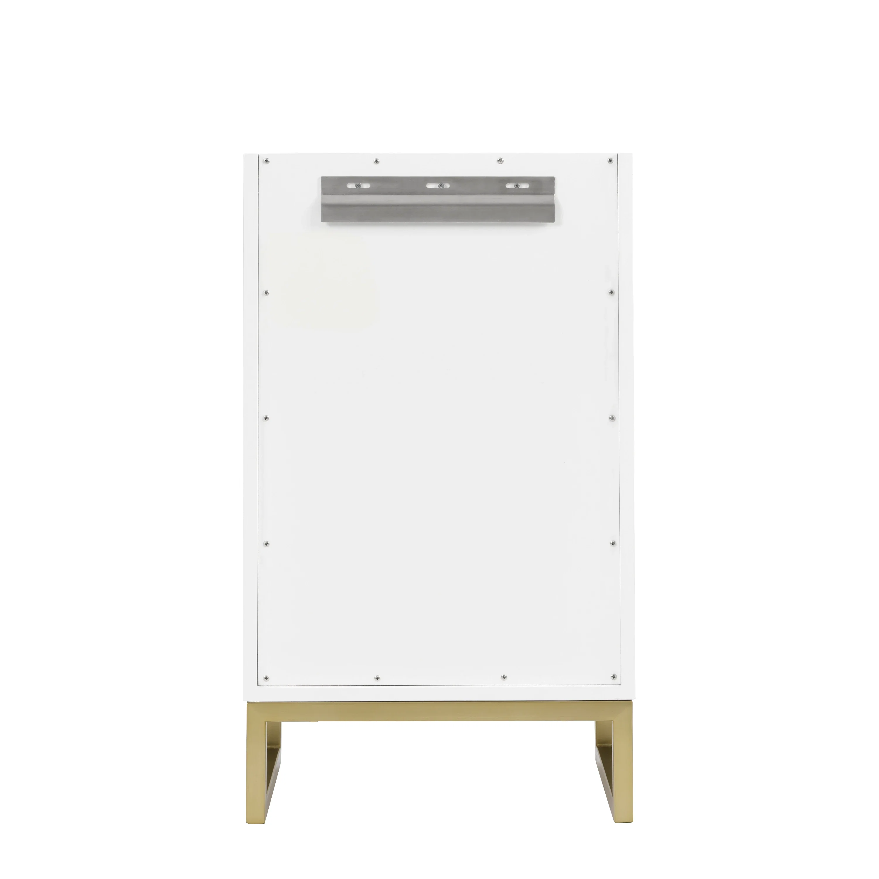 Chianti 20" Single Cabinet, Glossy White, Champagne Brass