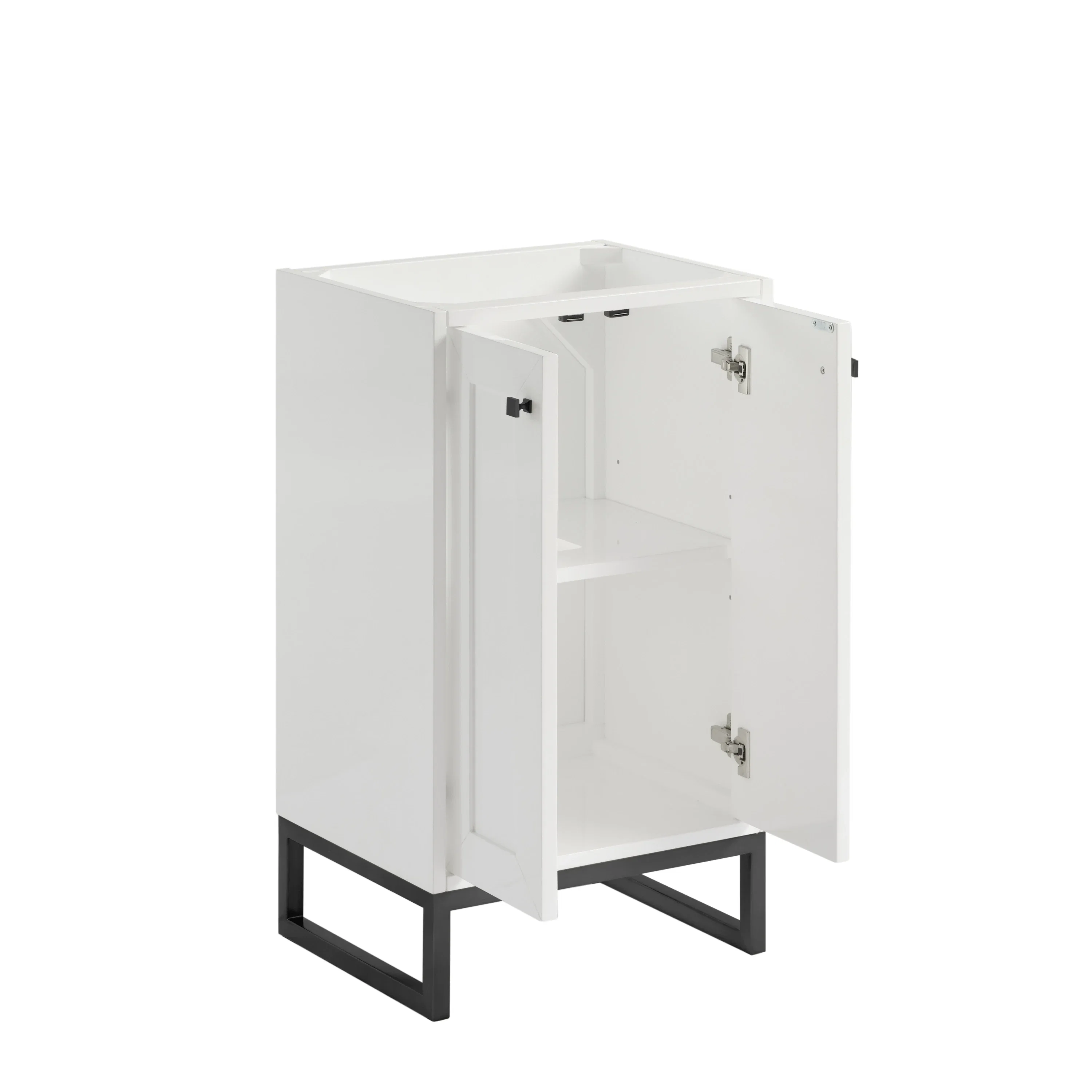 Chianti 20" Single Cabinet, Glossy White, Matte Black